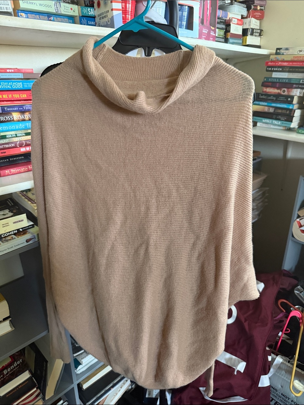 Women's Lightweight Cowl Neck Sweater - Tan